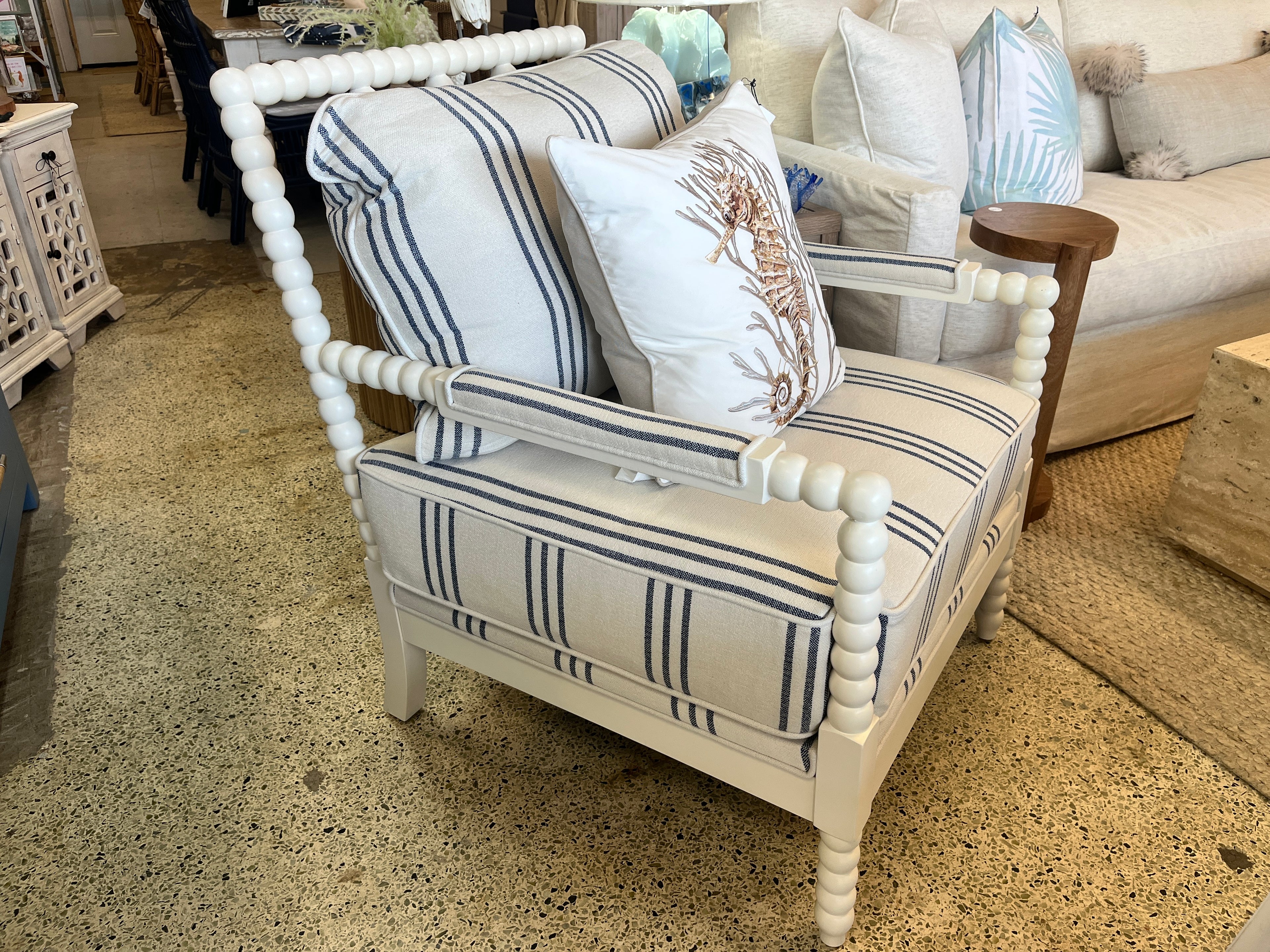 Bobbin Stripe Accent Chair