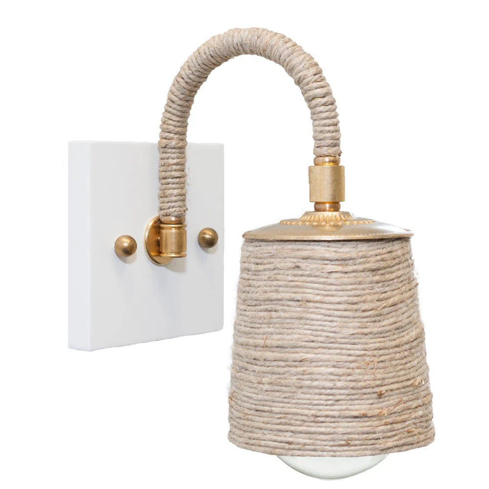 Katy Hemp Wrapped Wall Sconce - Brass
