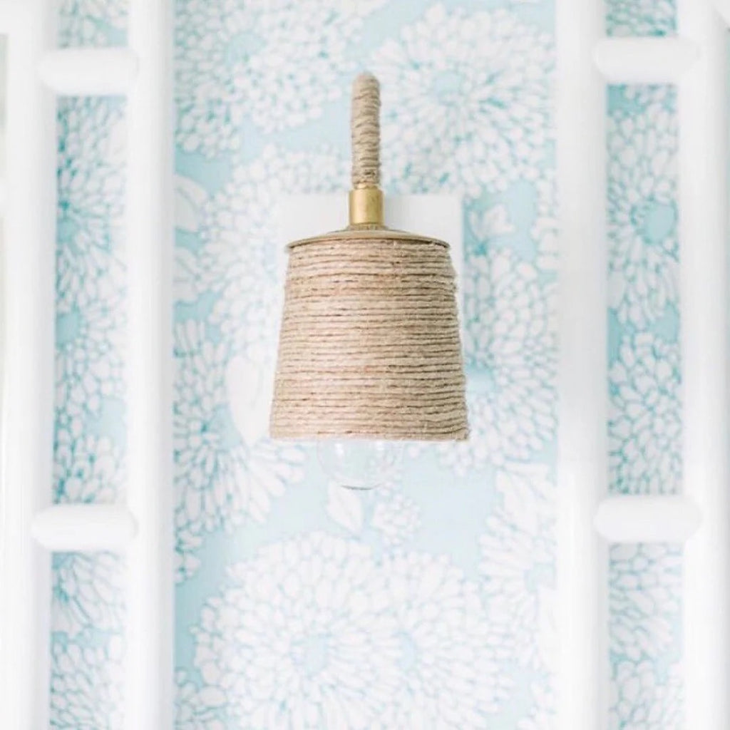 Katy Hemp Wrapped Wall Sconce - Brass