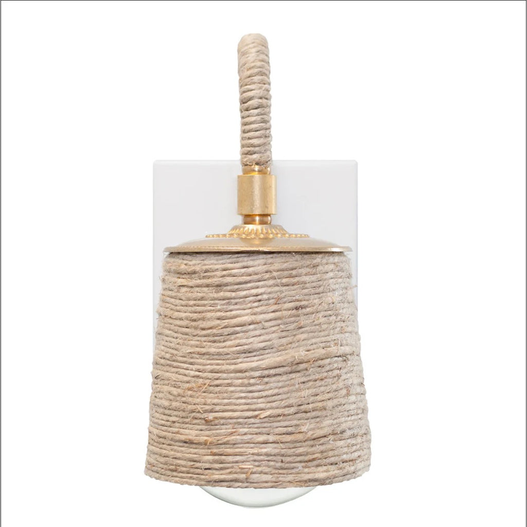 Katy Hemp Wrapped Wall Sconce - Brass